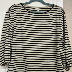 Max Studio ivory & black striped top